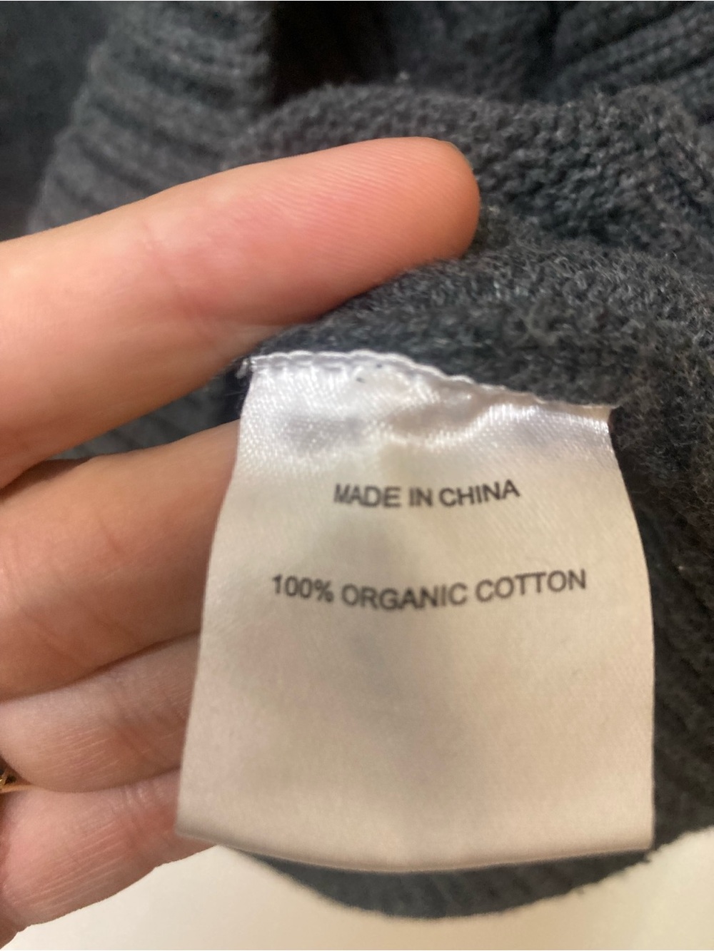QUINCE Charcoal Gray 💯 Percent Organic Cotton Sweater (M) - Picture 5 of 6